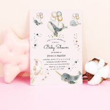 Baleines Magiques Et Étoiles Baby shower Virtuel