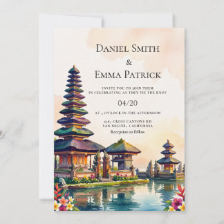 Invitation Bali Indonésie Vue Mariage Destination