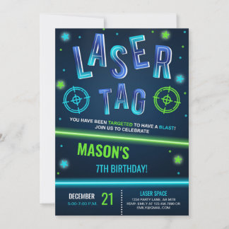Invitation Balise laser néon bleu