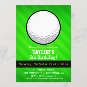 Invitation Ball de golf ; Neon Green Strips