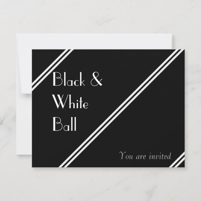 Invitation Ball noir et blanc (Devant)