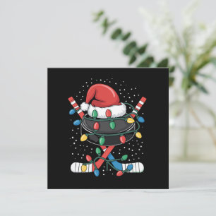 Invitation Balle de Casquette de Noël de hockey de Père Noël