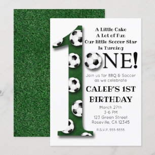 Invitation Balle de football 1 UN Anniversaire 1ère fête