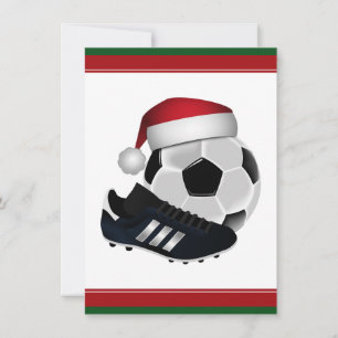 Invitation Balle de football de Noël et chaussure