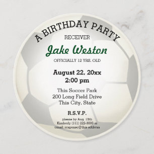 Invitation Balle de football fête d'anniversaire