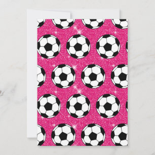 Invitation Balle de Football Rose Glace Brillant Joueur de Sp