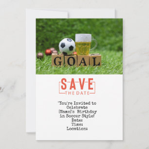 Invitation Balle de football Sauvegarder la date pour la fête