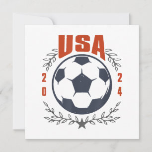 Invitation Balle de football USA 2024 Étoiles & Couronne de L