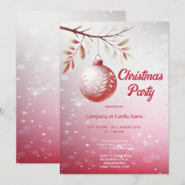 Invitation Balle de Noël rose Fête de Noël Inv