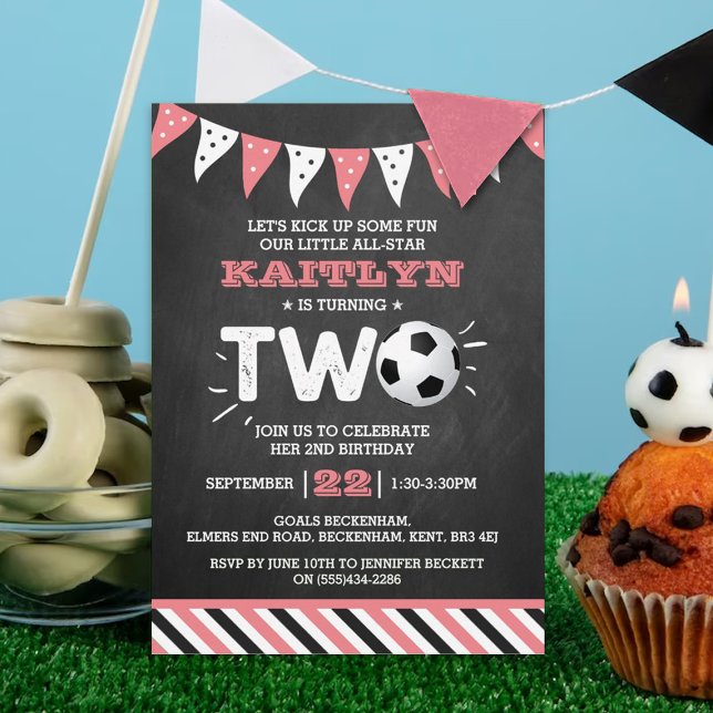 Invitation Balle de soccer étoile 2e anniversaire (Créateur téléchargé)