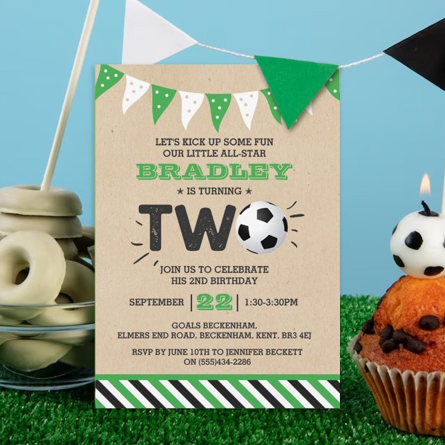 Invitation Balle de soccer étoile 2e anniversaire (Créateur téléchargé)