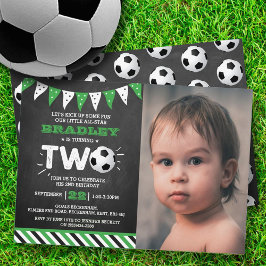 Invitation Balle de soccer étoile 2e anniversaire Photo