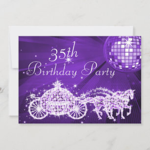 Invitation Balle Disco, Princesse Carrosse & Chevaux 35e Anni