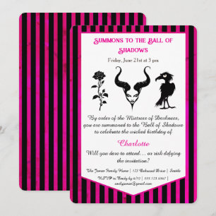 Invitation Balle d'Ombre Fantaisie Sombre Design de Naissance