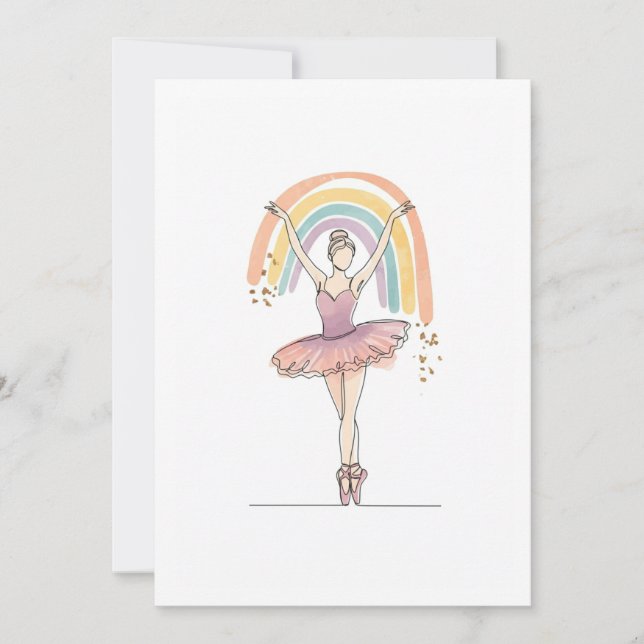 Invitation ballerina and rainbow (Devant)