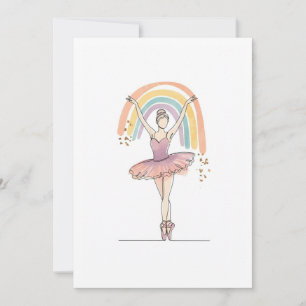 Invitation ballerina and rainbow