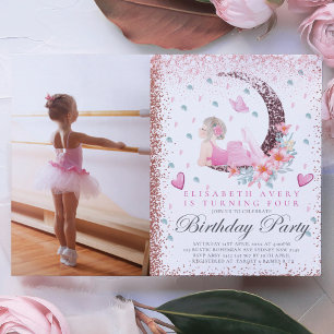 Invitation Ballerina Anniversaire Moon Pastel Parties scintil