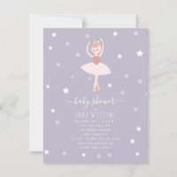 Ballerina Baby shower Purple Baby Girl