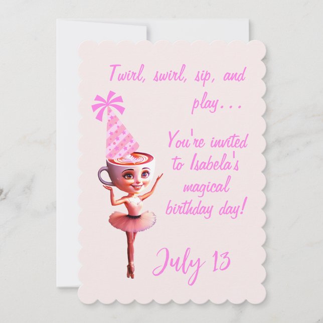 Invitation Ballerina Cappucina Anniversaire Personnalisable (Devant)