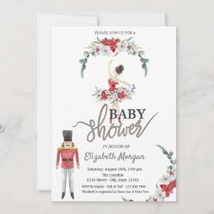 Invitation Ballerina Fleurs Baby shower Nutcracker