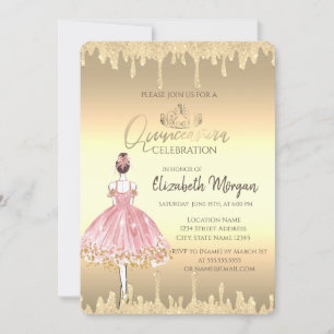 Invitation Ballerina, Tiara, Parties scintillant Drives Gold 