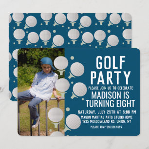Invitation Balles de Golf Modernes Photo de Fête d'Anniversai