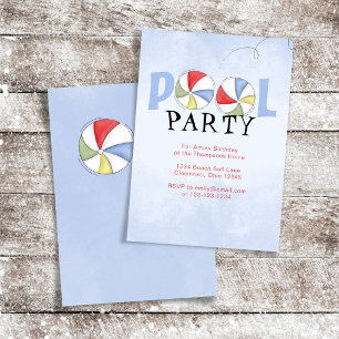 Invitation Balles de plage personnalisées pour fête au bord d