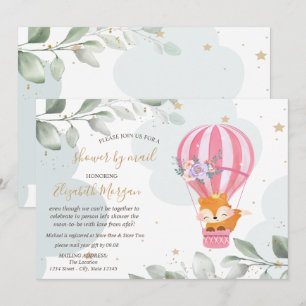 Invitation Ballon à Air, Renard, Nuages Baby Shower Par La Po