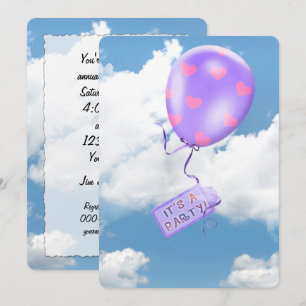 Invitation Ballon de fête dans le ciel