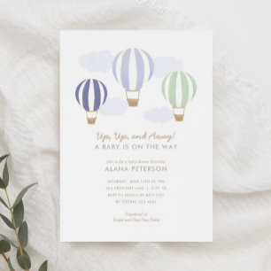 Invitation Ballons à air chaud Boy Travel Baby shower Invitat