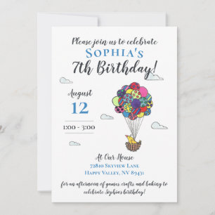 Invitation Ballons à air chaud pour enfant