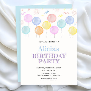 Invitation Ballons aquarelle