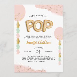 Invitation Ballons Baby showers "Prêt à pop"