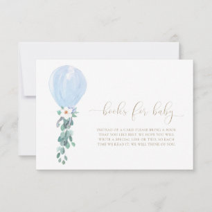 Invitation Ballons Bleus Livres Pour Baby Request Card
