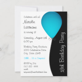 Invitation Ballons d'anniversaire bleu