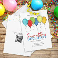 Ballons d'anniversaire Confetti QR Code Médias soc
