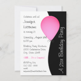 Invitation Ballons d'anniversaire rose