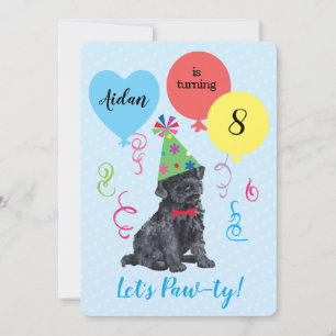 Invitation Ballons de fête d'anniversaire Kerry Blue Terrier