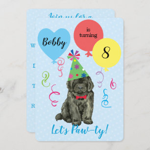 Invitation Ballons de fête d'anniversaire Terre-Neuve Invitat