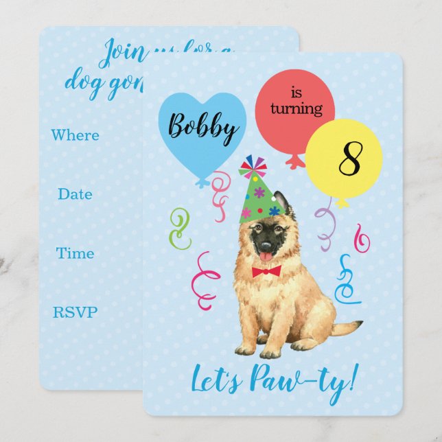 Invitation Ballons de fête d'anniversaire Tervuren (Devant / Derrière)
