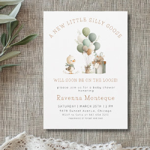 Invitation Ballons de la Forêt Silly Goose Cadeau Baby Shower
