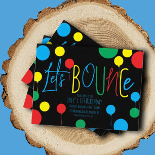 Invitation  Ballons de rebond pour enfants Fête d'anniversair