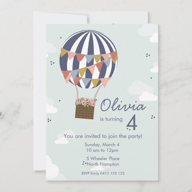 Invitation Ballons d'invitation personnalisés (Devant)