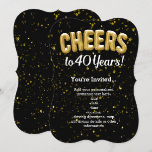 Invitation Ballons d'or bravo à 40 ans 40e anniversaire