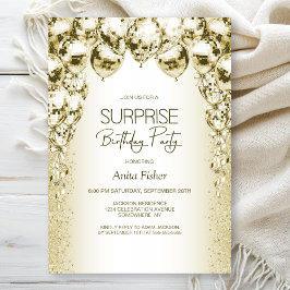 Invitation Ballons d'or N'importe quel âge Surprise Anniversa