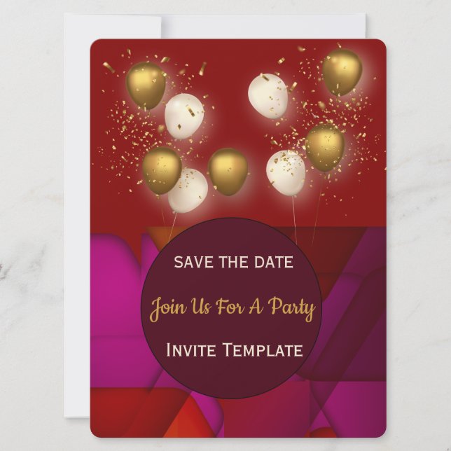 Invitation Ballons d'or Partie en verre tendu (Devant)