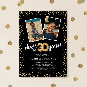 Invitation Ballons Dorés 2 Photo 30e Anniversaire 