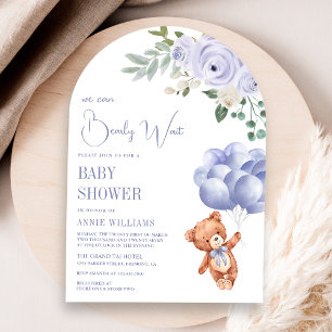 Invitation Ballons d'ours en peluche Baby shower d'arc floral