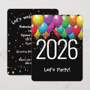 Invitation Ballons du Nouvel An 2025