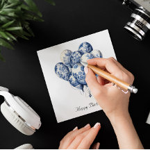 Ballons en bleu Delft, personnalisable